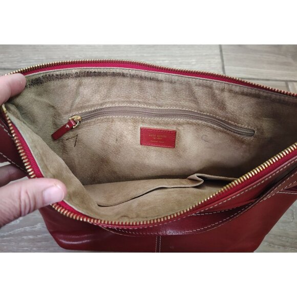 Vintage Kate Spade Red Leather Shoulder Bag, Handbag, Purse, Zip Close READ - Picture 6 of 8